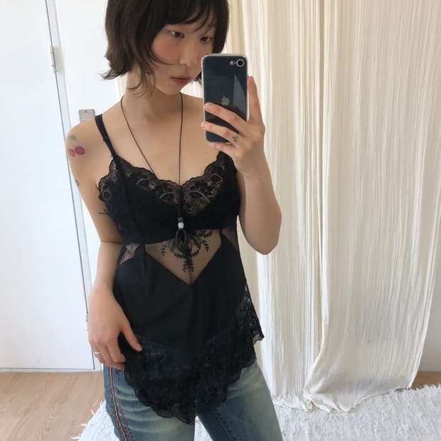 vintage lace slip camisole top