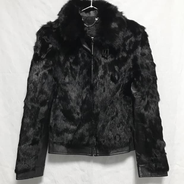 택포•빈티지 래빗퍼 양가죽 넥 버클 하이넥 퍼자켓