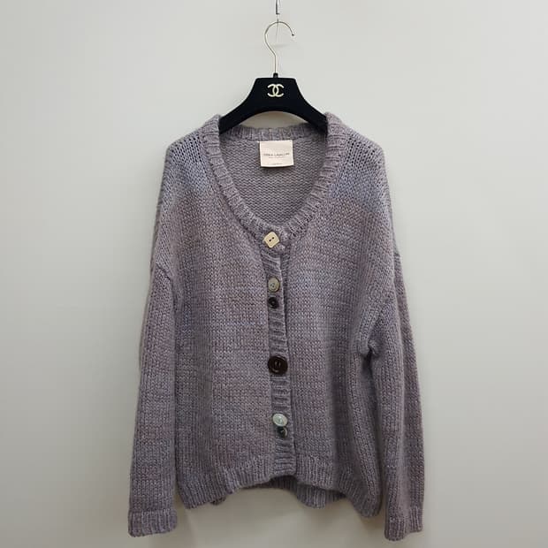 에리카카발리니 모헤어 울 블렌드 버튼 믹스 가디건 S사이즈