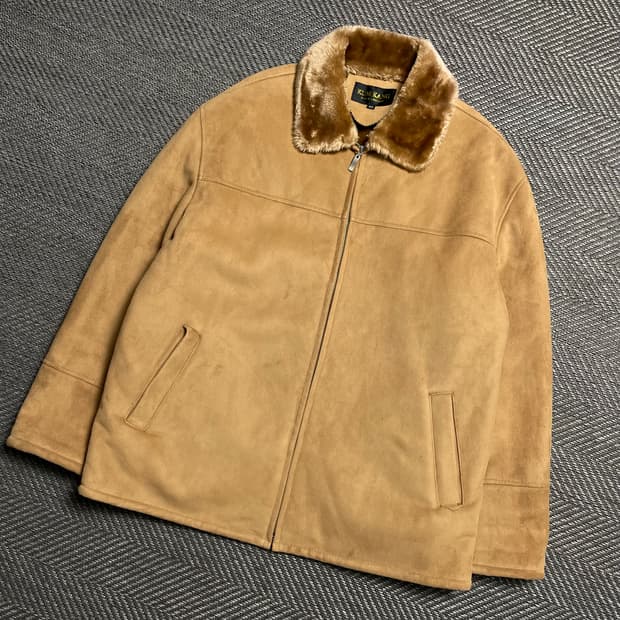 90s KUM KANG 스웨이드 무스탕 퍼 자켓y 5300