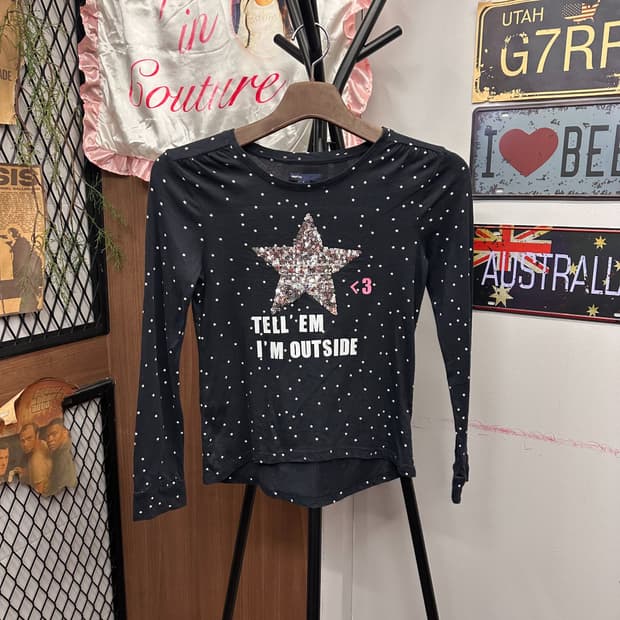 gap, Spangle Star Pattern Long Sleeve T