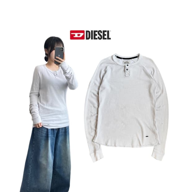 디젤 빈티지 와플 니트