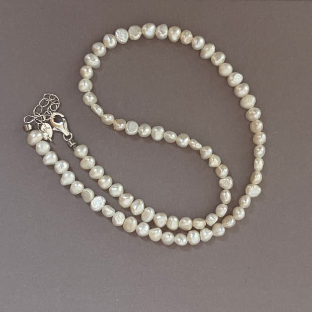 내추럴 펄 네크리스 진주 목걸이 925실버