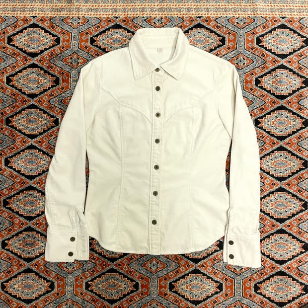 일본 유니클로 아이보리 웨스턴 셔츠 여성S
