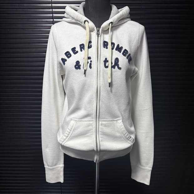 아베크롬비 화이트 흰색 스웻 후디 후드 집업 자켓 y2k m 95 빈티지