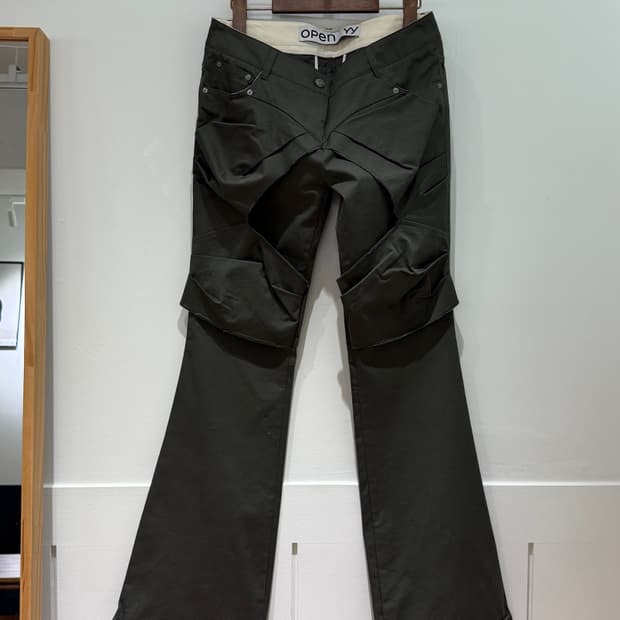 오픈와이와이 개더드 부츠컷 팬츠