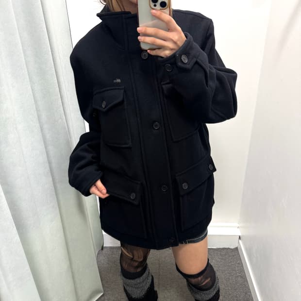 라코스테 블랙 모혼방 코트