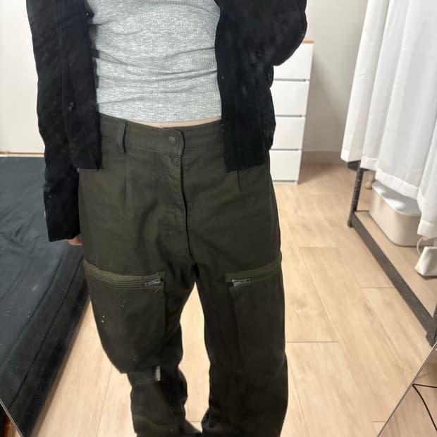 일본 빈티지 와이드 카고팬츠