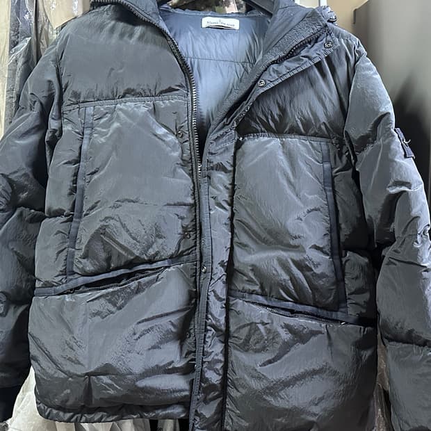 스톤아일랜드 나일론메탈 패딩 블랙 XL