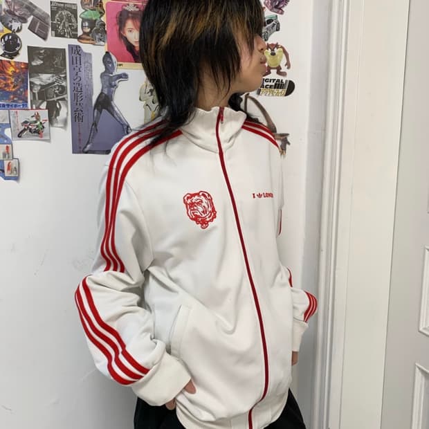 아디다스 런던 화이트 레드 트랙자켓