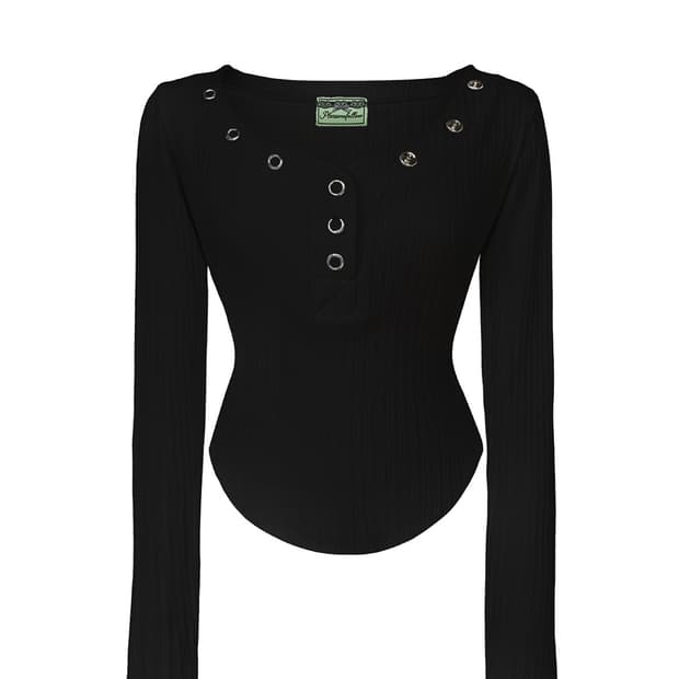 Bunny Snap Button Top (Black)