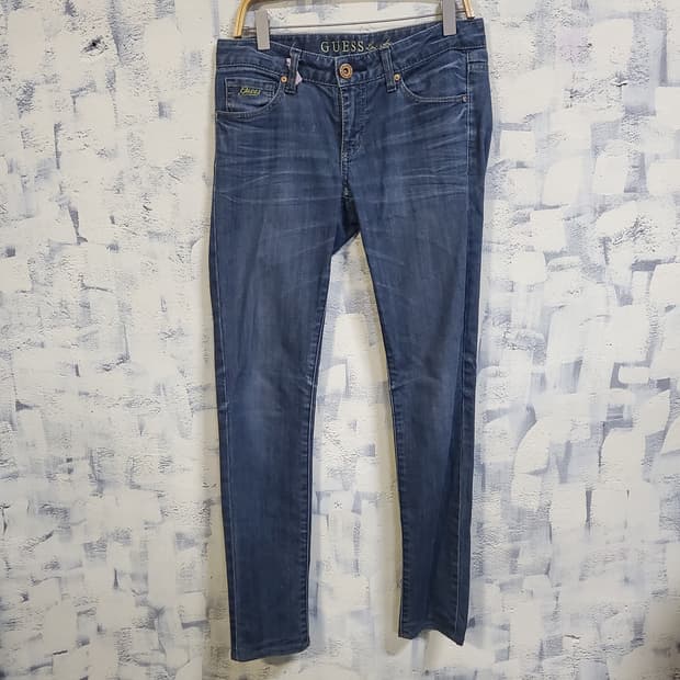 게스 금장 데님 청바지 