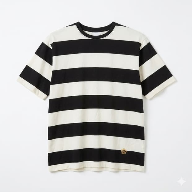 아웃스탠딩 스트라이프 티셔츠 L (블랙/화이트)