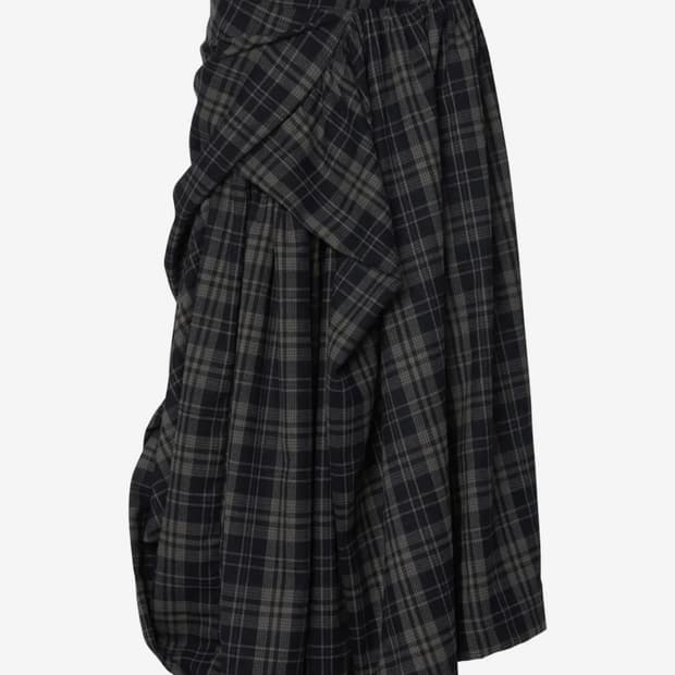 플레어업 Asymmetrical Draped Layered Long Sk