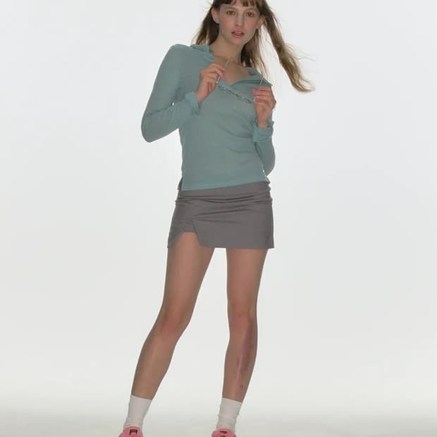 슬릿 마이크로 스커트 팬츠