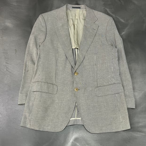  버버리 스트라이프 린넨 블레이저 y15927