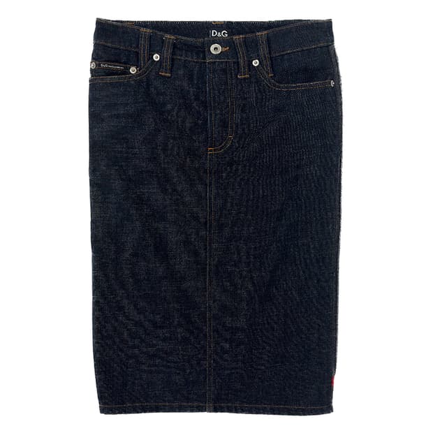 Dolce&gabbana Denim Knit Panel Skirt/ 38