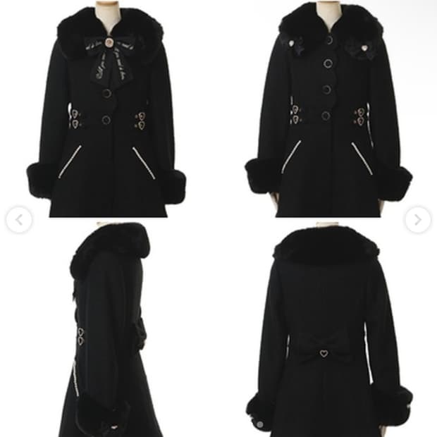 리즈리사 코트 퍼 자켓 블랙 리본 지뢰계 양산형