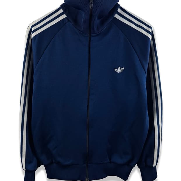 70S 아디다스 데상트 올드스쿨 트레포일 네이비 트랙탑져지 2446
