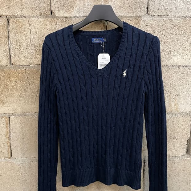 폴로 랄프로렌 브이넥 케이블 니트