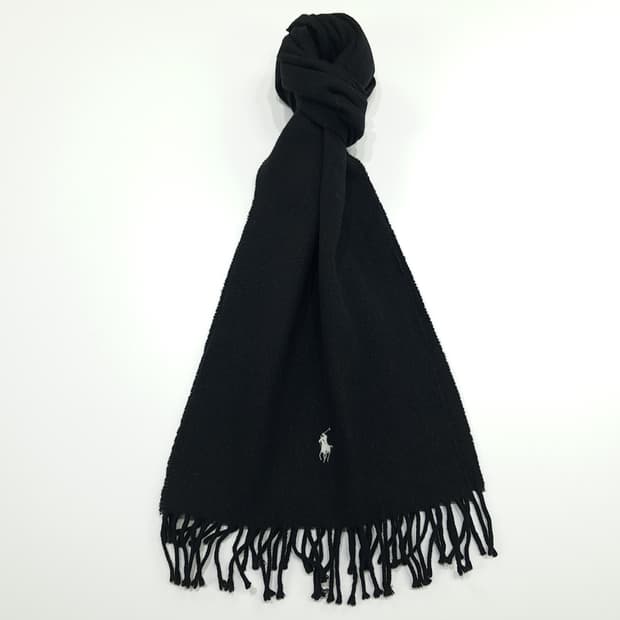 MX210 폴로 랄프로렌 블랙 램스울 목도리 머플러