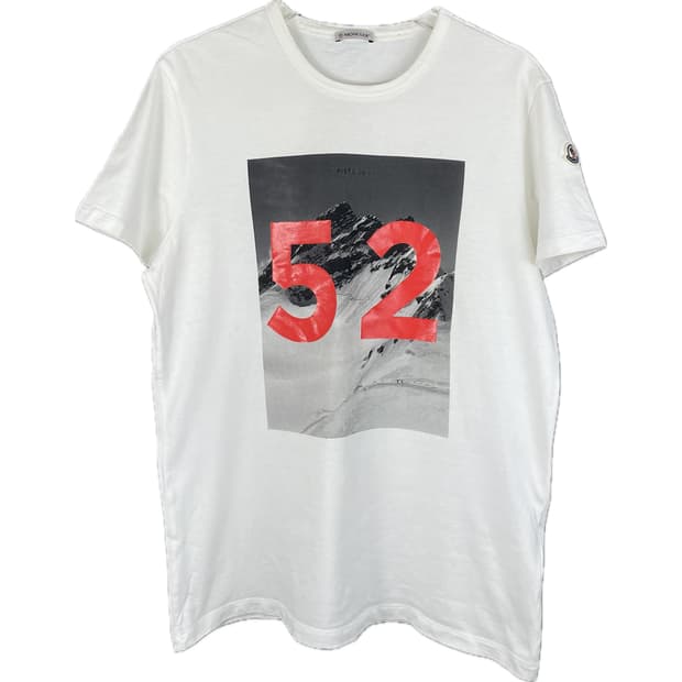 [L] 몽클레어 마운틴 프린팅 와펜 패치 반팔 티셔츠
