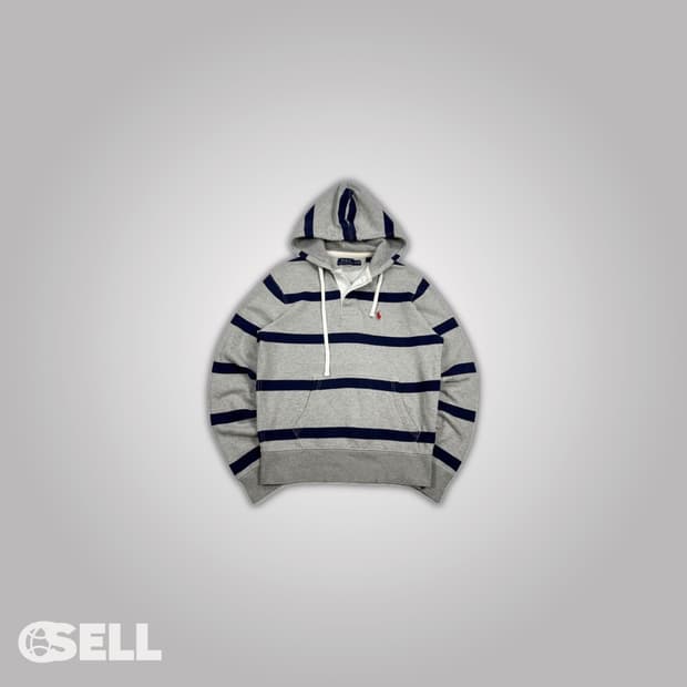 폴로 스트라이프 후드티