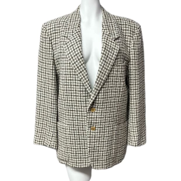 크리스찬디올 울 체크자켓