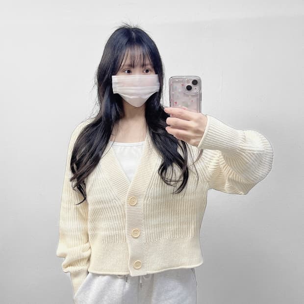 코스 Cos 브이넥 스트라이프 크롭 가디건