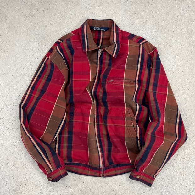 폴로 랄프로렌 90s 빈티지 체크 해링턴 자켓