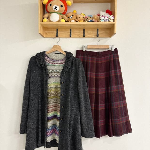 jpn 히피 하구미 스즈코 너드 모리걸 아오이유우 레이어드 코디세트