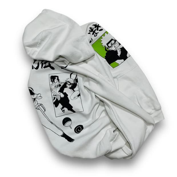 나루토 질풍전 20th 빈티지 화이트 후디