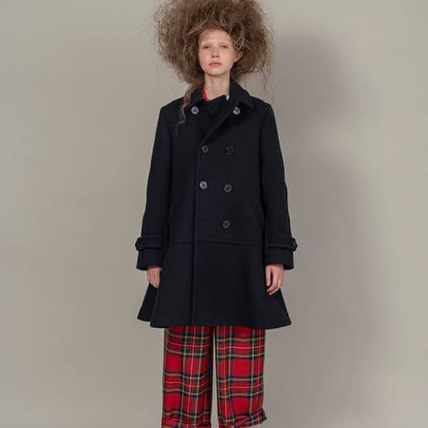 Marine Engraving Button Heavy Wool Coat