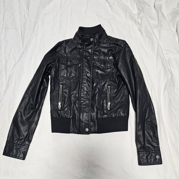 FUBU y2k 락시크 여성 가죽 자켓 S