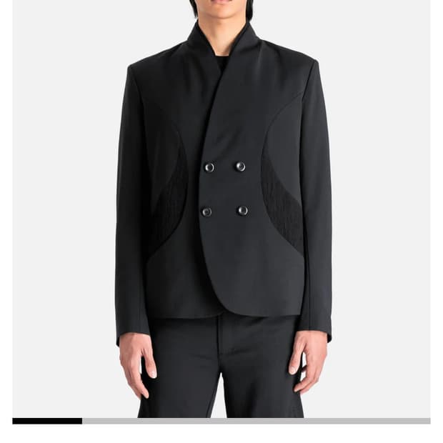 TAILORED SHAWL COLLAR JACKET BLACK