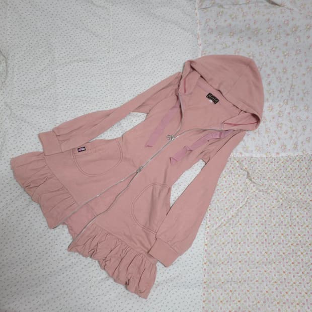 메조피아노 후드 프릴 원피스 집업 투웨이 갸루일브히메갸루