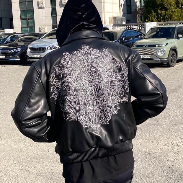 언더마이카 샹들리에 램스킨 레더자켓 2