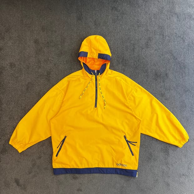 아디다스 옐로우 후드 아노락