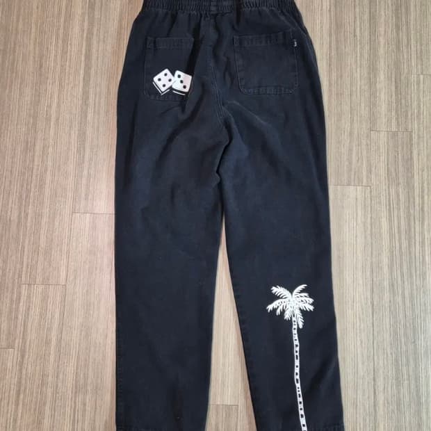 스투시 그래픽 프린팅 블랙 팬츠