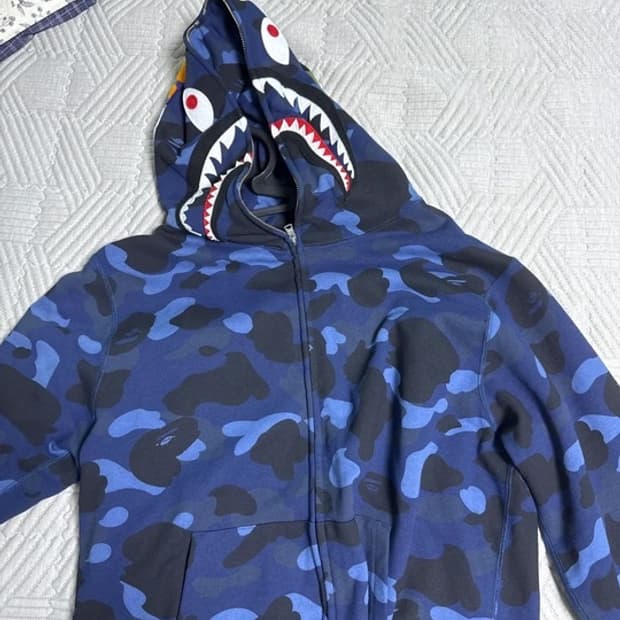 베이프 샤크 후드집업 네이비 L