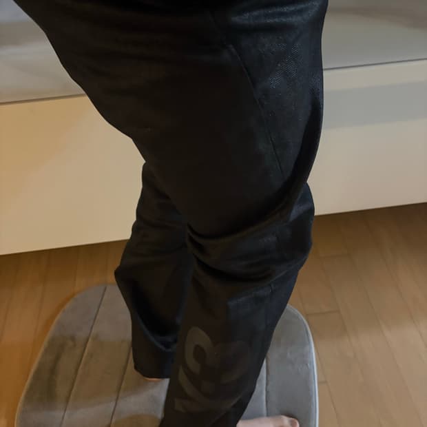 Y-3 Black Coated Trousers with Back Logo