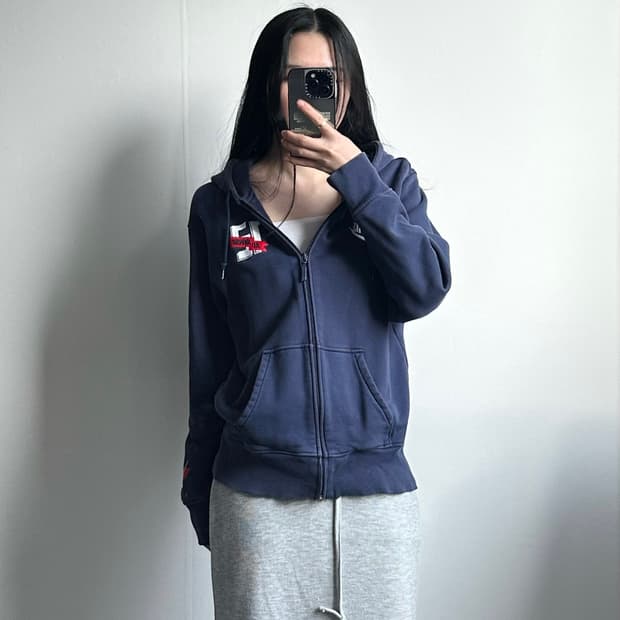 나이키 백로고 네이비 후드집업