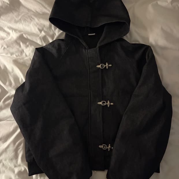 일본 스트릿 버클 후드 데님 자켓