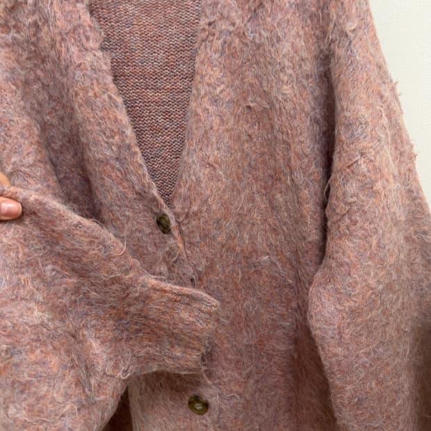 일본 빈티지 헤어리 모헤어 니트 가디건