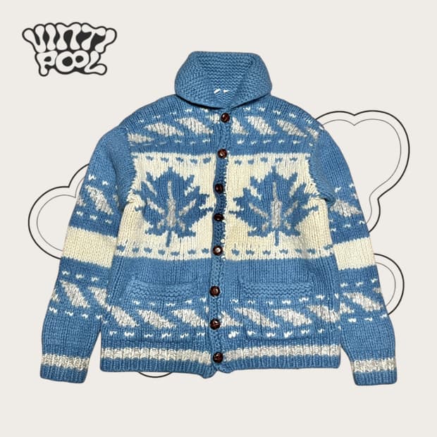 캐나다 메이플 코위찬 숄카라 니트 가디건