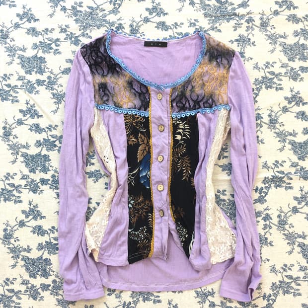jpn vintage archive patchwork lace cardi