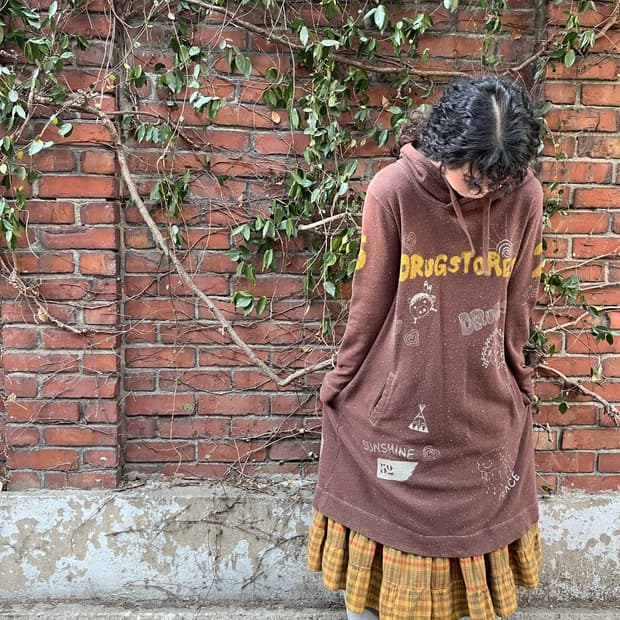 drugstores 인디안 캐릭터 후드 원피스