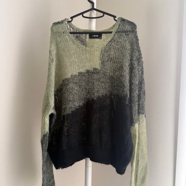 shop CIDER 그라데이션 그물 니트