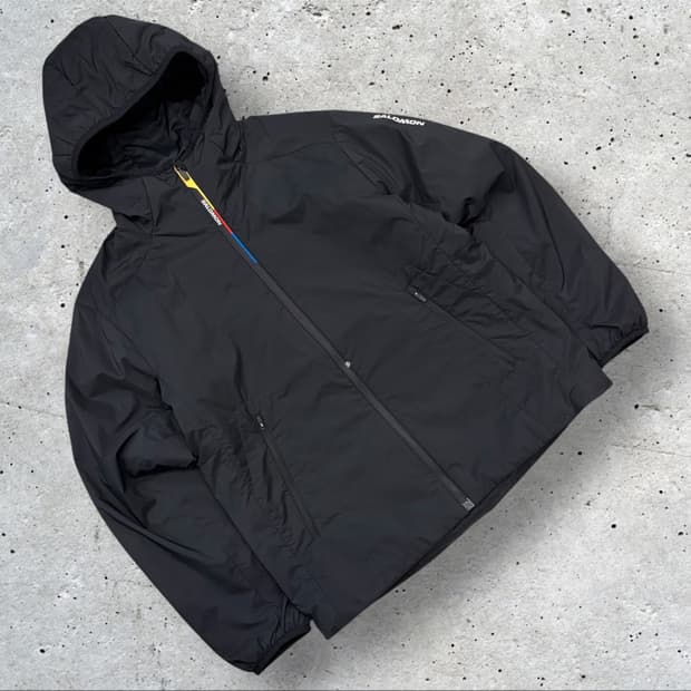 [M] 살로몬 모디세이 블랙 후드 바람막이 자켓 B613