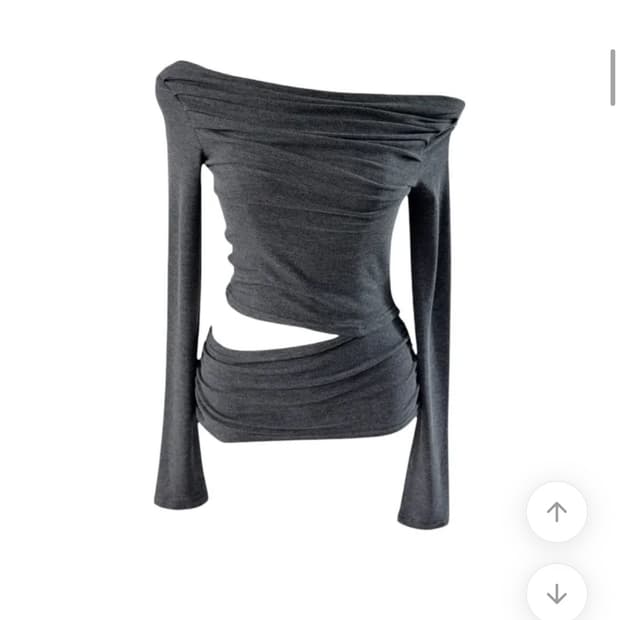 T 오픈 트임 쫀쫀 원숄더 티셔츠